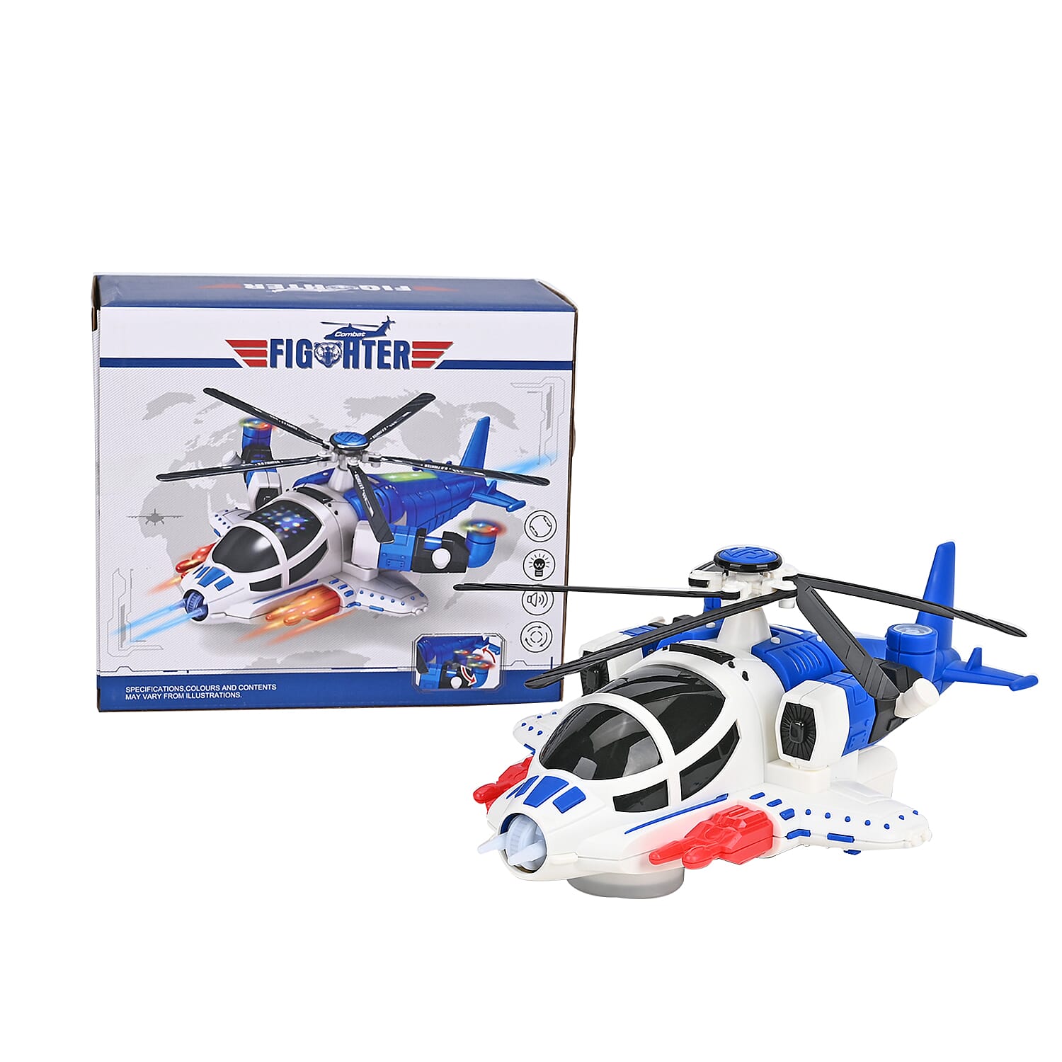Electronic Light Music Fighter Plane - Blue