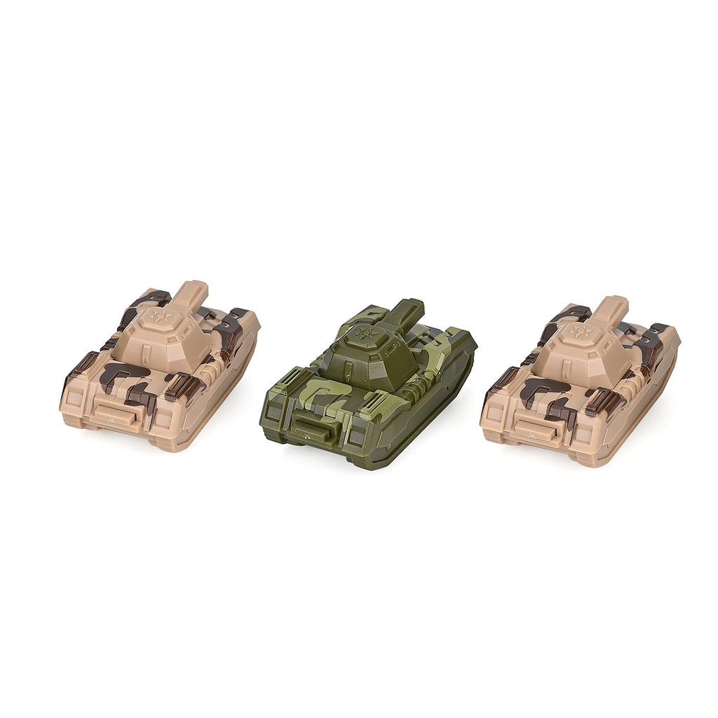 Chinook Army Helicopter - Rechargeable toy with light and music, and 3 army tanks - Green