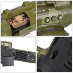 Chinook Army Helicopter - Rechargeable toy with light and music, and 3 army tanks - Green