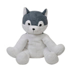 Christmas Gifting Idea - LARGE Cute Husky Dog-  53.5 cm Faux Fur Material  - Beige
