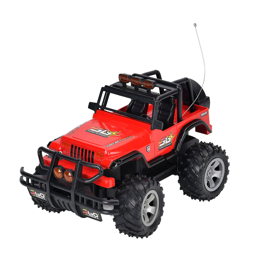 4 wheel drive monster truck;  Rechargeable 4.8V battery - Red