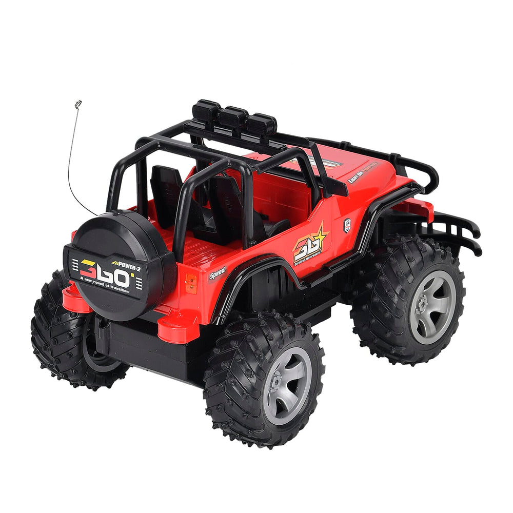 4 wheel drive monster truck;  Rechargeable 4.8V battery - Red