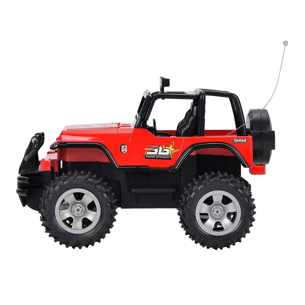 4 wheel drive monster truck;  Rechargeable 4.8V battery - Red