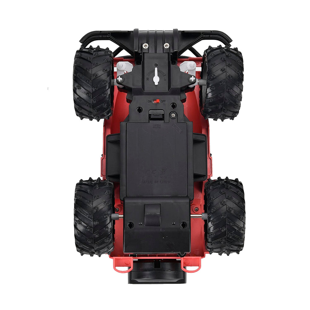 4 wheel drive monster truck;  Rechargeable 4.8V battery - Red