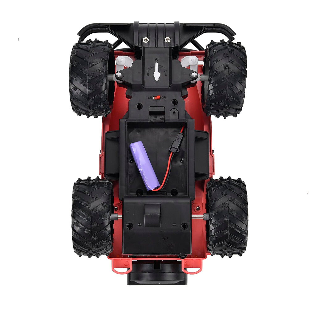 4 wheel drive monster truck;  Rechargeable 4.8V battery - Red