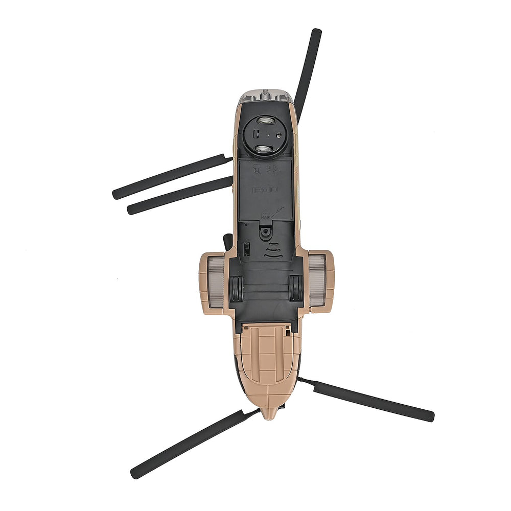 Chinook Army Helicopter - Rechargeable toy with light and music, and 3 army tanks - Yellow
