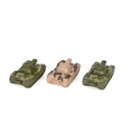Chinook Army Helicopter - Rechargeable toy with light and music, and 3 army tanks - Yellow