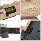 Chinook Army Helicopter - Rechargeable toy with light and music, and 3 army tanks - Yellow