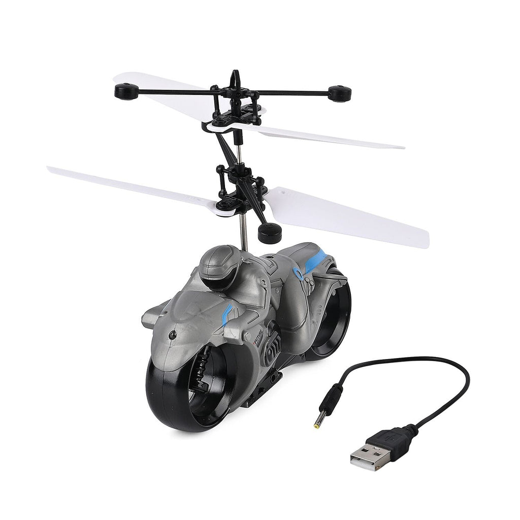 I -FLY Sensitive Flying Motorbike With USB Cable - Colourful LED Light (3.7v75Mah Battery) - Grey