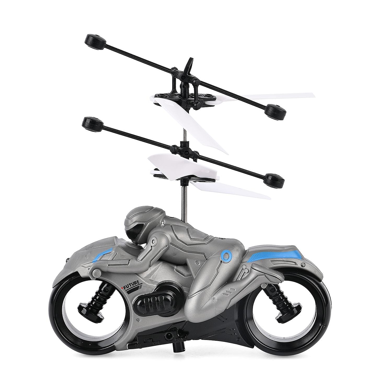 I -FLY Sensitive Flying Motorbike With USB Cable - Colourful LED Light (3.7v75Mah Battery) - Grey