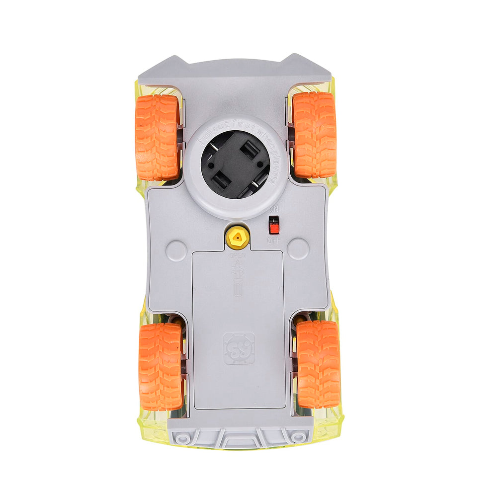 Racing Car with Color changing lights and Music, Easy To Assemble - (Size-7.0x15.2x6.3cm) Orange