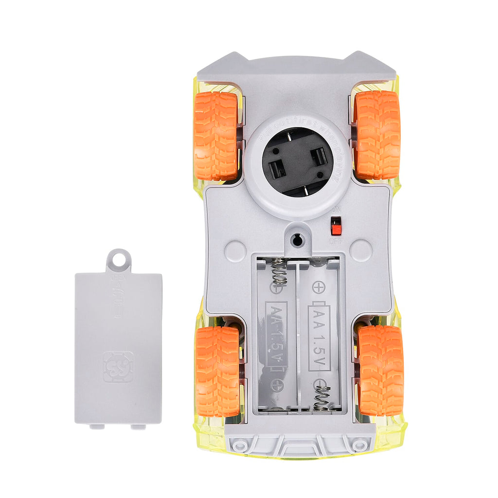 Racing Car with Color changing lights and Music, Easy To Assemble - (Size-7.0x15.2x6.3cm) Orange