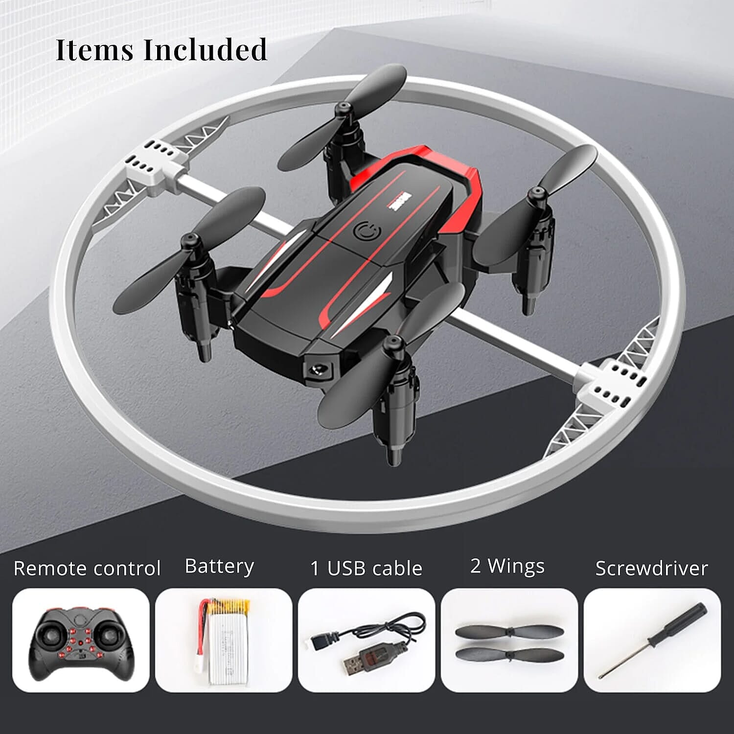 BK2 Advanced 2.4GHZ Remote Control Mini Quadcopter Drone - Black