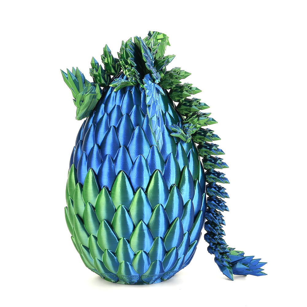 3D Printed Dragon Egg with Hidden Dragon (16x10.2cm) - Orange - Pink