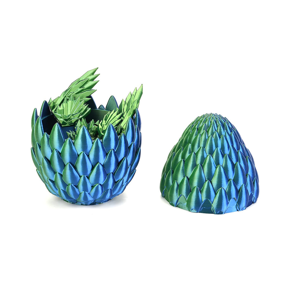 3D Printed Dragon Egg with Hidden Dragon (16x10.2cm) - Orange - Pink
