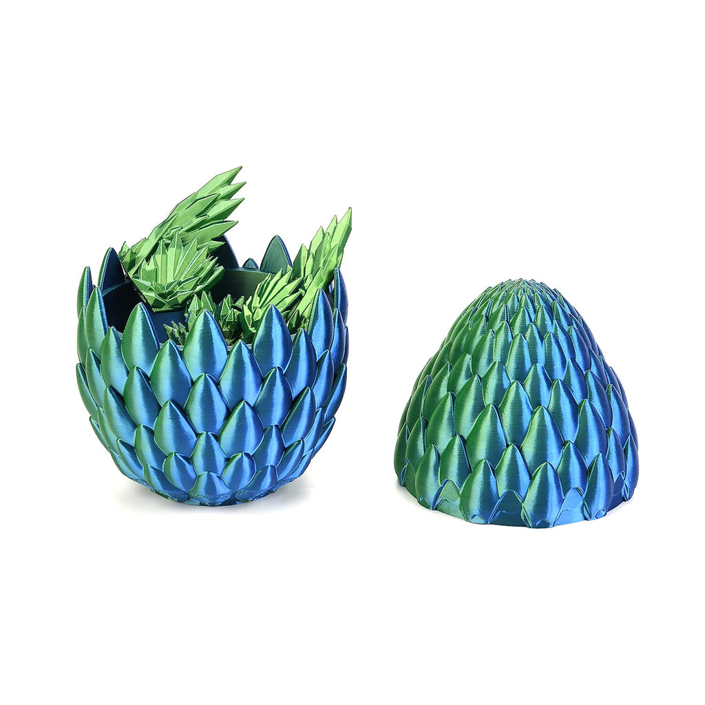 3D Printed Dragon Egg with Hidden Dragon (16x10.2cm) - Orange - Pink
