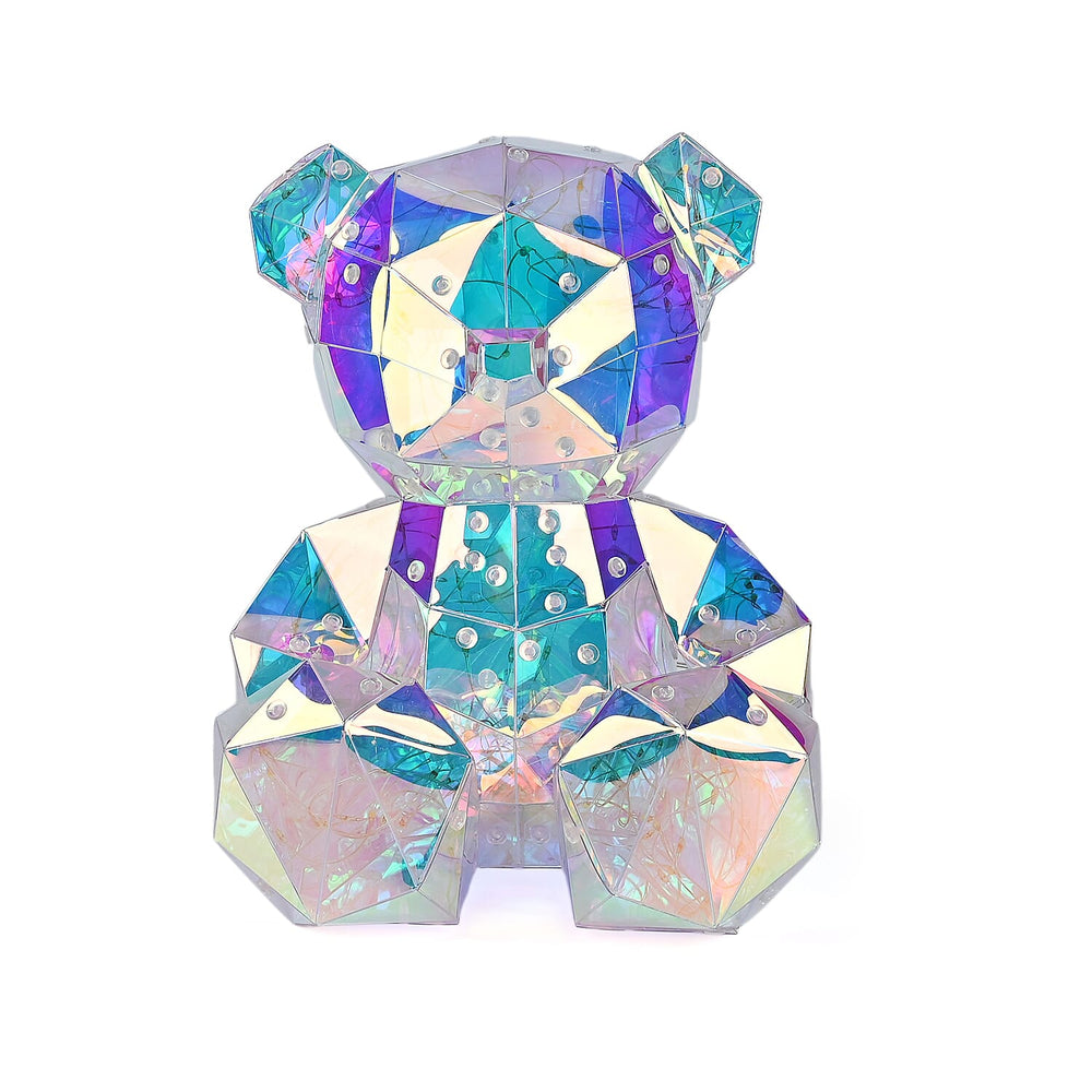 CLOSEOUT OFFER - Rainbow LED Light Up Crystal Effect Teddy Bear - Multicolor
