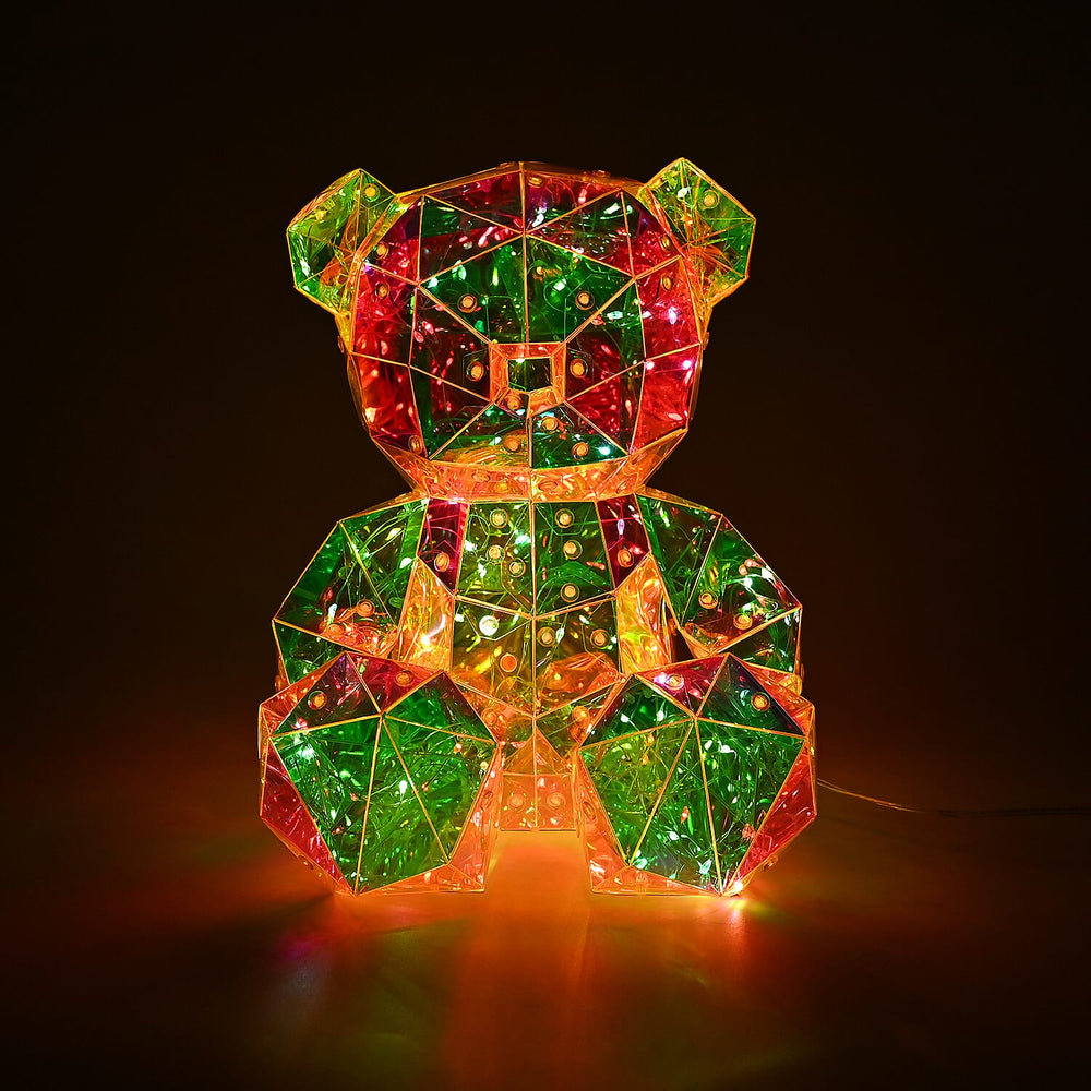 CLOSEOUT OFFER - Rainbow LED Light Up Crystal Effect Teddy Bear - Multicolor