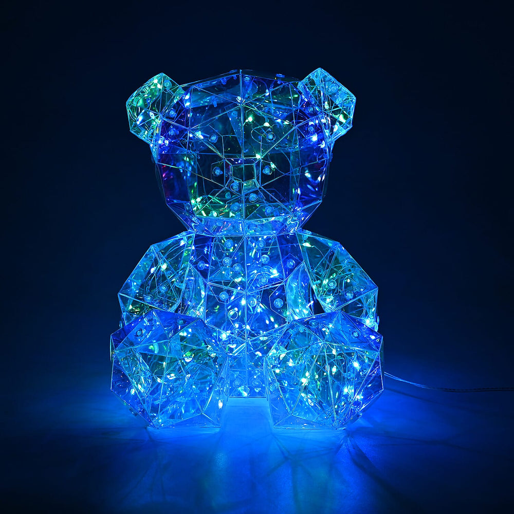 CLOSEOUT OFFER - Rainbow LED Light Up Crystal Effect Teddy Bear - Multicolor