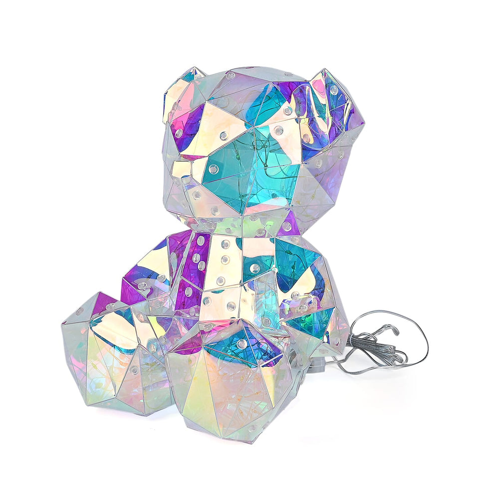 CLOSEOUT OFFER - Rainbow LED Light Up Crystal Effect Teddy Bear - Multicolor