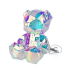 CLOSEOUT OFFER - Rainbow LED Light Up Crystal Effect Teddy Bear - Multicolor