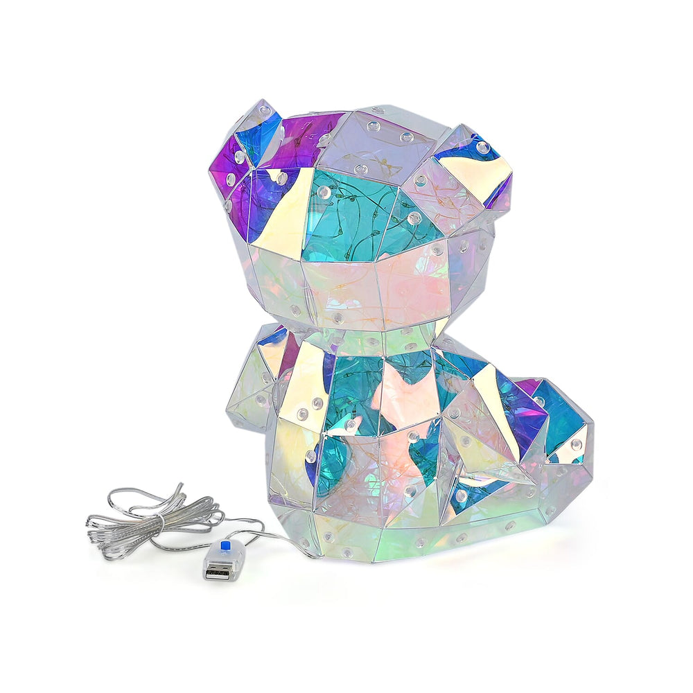 CLOSEOUT OFFER - Rainbow LED Light Up Crystal Effect Teddy Bear - Multicolor