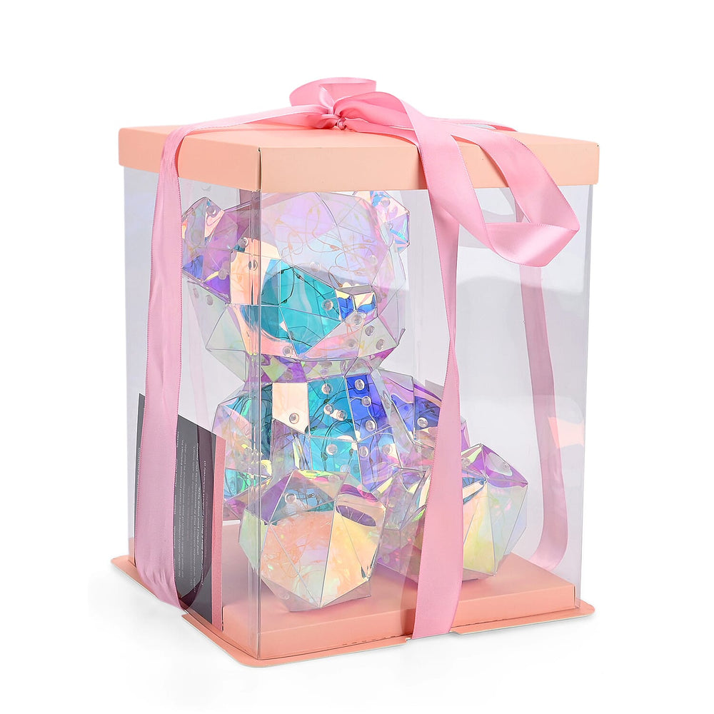 CLOSEOUT OFFER - Rainbow LED Light Up Crystal Effect Teddy Bear - Multicolor