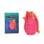 3D Printed Dragon Egg with Hidden Dragon (16x10.2cm) - Green - Blue