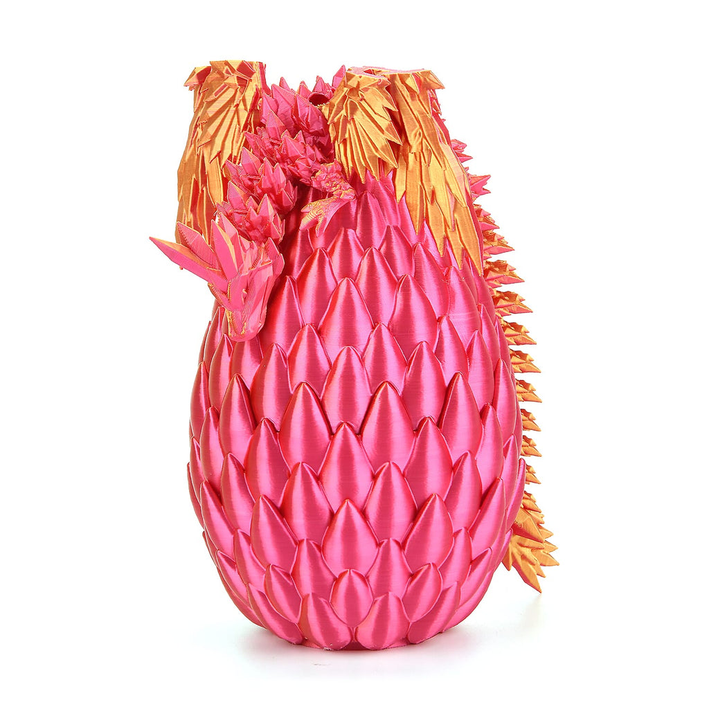 3D Printed Dragon Egg with Hidden Dragon (16x10.2cm) - Green - Blue