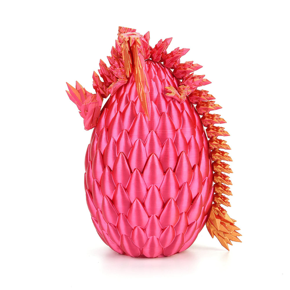 3D Printed Dragon Egg with Hidden Dragon (16x10.2cm) - Green - Blue