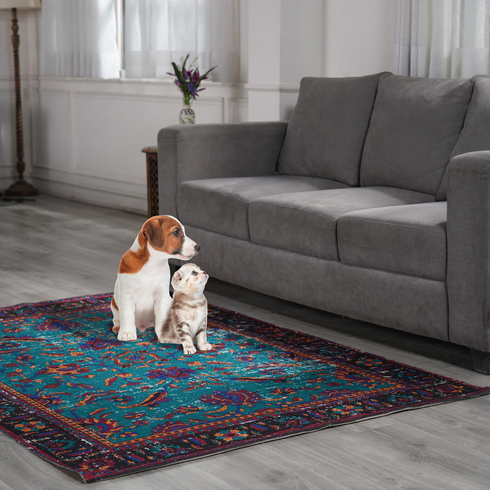 Durable Antique Persian Style Rug (Size 180x120 Cm) - Teal