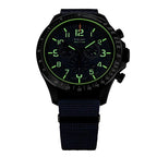 TRASER P67 Officer Chrono Swiss Made Quartz 10ATM WR Blue Dial - Black Case Mens Watch with Blue NATO Fabric Strap