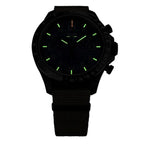 TRASER P67 Officer Chrono Swiss Made Quartz 10ATM WR Khaki Dial - Black Case Mens Watch with Khaki NATO Fabric Strap