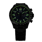 TRASER P67 Officer Chrono Swiss Made Quartz 10ATM WR Blue Dial - Black Case Mens Watch with Blue Stainless Steel Strap