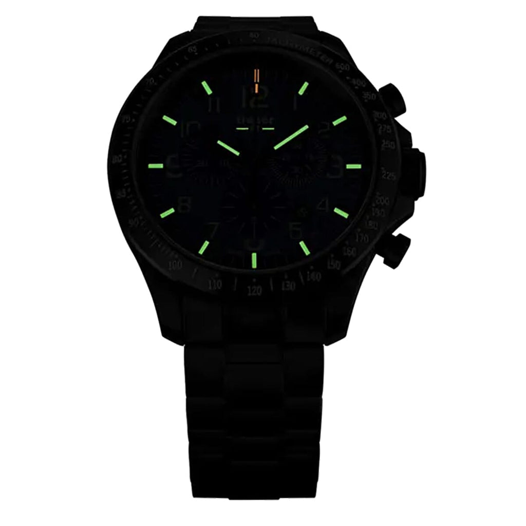 TRASER P67 Officer Chrono Swiss Made Quartz 10ATM WR Blue Dial - Black Case Mens Watch with Blue Stainless Steel Strap
