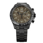 TRASER P67 Officer Chrono Swiss Made Quartz 10ATM WR Khaki Dial - Black Case Mens Watch with Khaki Stainless Steel Strap