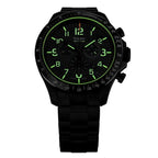 TRASER P67 Officer Chrono Swiss Made Quartz 10ATM WR Khaki Dial - Black Case Mens Watch with Khaki Stainless Steel Strap