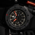 BRAND NEW -TRASER P69 Black Stealth Swiss Made Quartz 20ATM WR Black Dial - Black Case Mens Watch with Black Black Silicone Strap