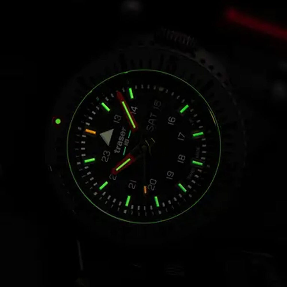 BRAND NEW -TRASER P69 Black Stealth Swiss Made Quartz 20ATM WR Black Dial - Black Case Mens Watch with Black Black Silicone Strap