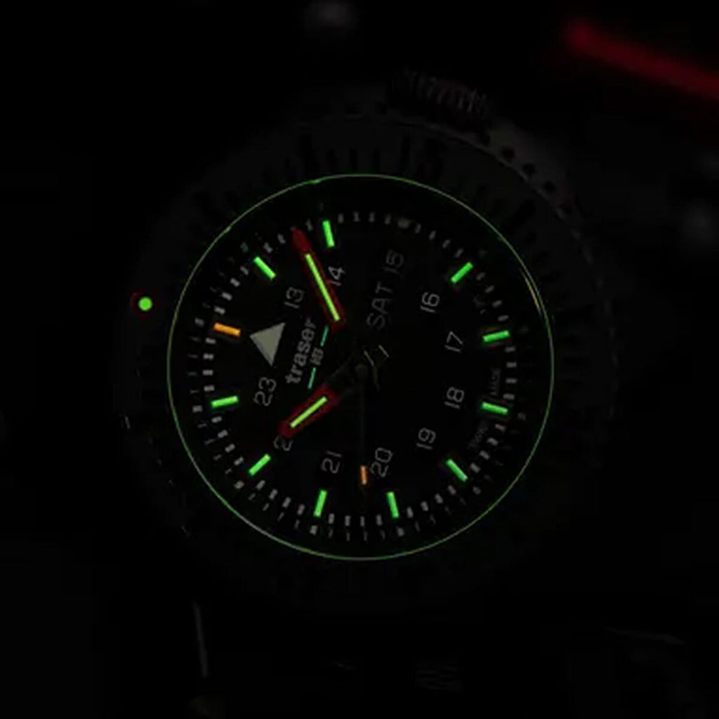 BRAND NEW -TRASER P69 Black Stealth Swiss Made Quartz 20ATM WR Black Dial - Black Case Mens Watch with Black Black Silicone Strap