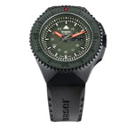 BRAND NEW --TRASER P69 Black Stealth Swiss Made Quartz 20ATM WR Green Dial - Black Case Mens Watch with Black Silicone Strap