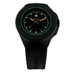 BRAND NEW --TRASER P69 Black Stealth Swiss Made Quartz 20ATM WR Green Dial - Black Case Mens Watch with Black Silicone Strap