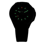 BRAND NEW --TRASER P69 Black Stealth Swiss Made Quartz 20ATM WR Green Dial - Black Case Mens Watch with Black Silicone Strap