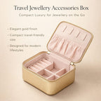 Travel Jewelry & Accessories Box with Removable Sections - Gold