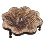 Star Shape Hand carved Wooden Spring Tray with Small Legs  29cm (L) x 29cm (W) x 9.5cm (H)