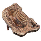 Elephant Shape Hand Carved Wooden Spring Tray with Small Legs  (36x19.5x9.5cm) - Antique Brown