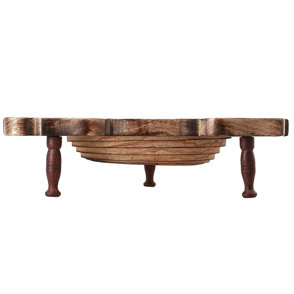 Elephant Shape Hand Carved Wooden Spring Tray with Small Legs  (36x19.5x9.5cm) - Antique Brown