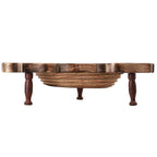 Elephant Shape Hand Carved Wooden Spring Tray with Small Legs  (36x19.5x9.5cm) - Antique Brown