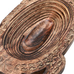 Elephant Shape Hand Carved Wooden Spring Tray with Small Legs  (36x19.5x9.5cm) - Antique Brown