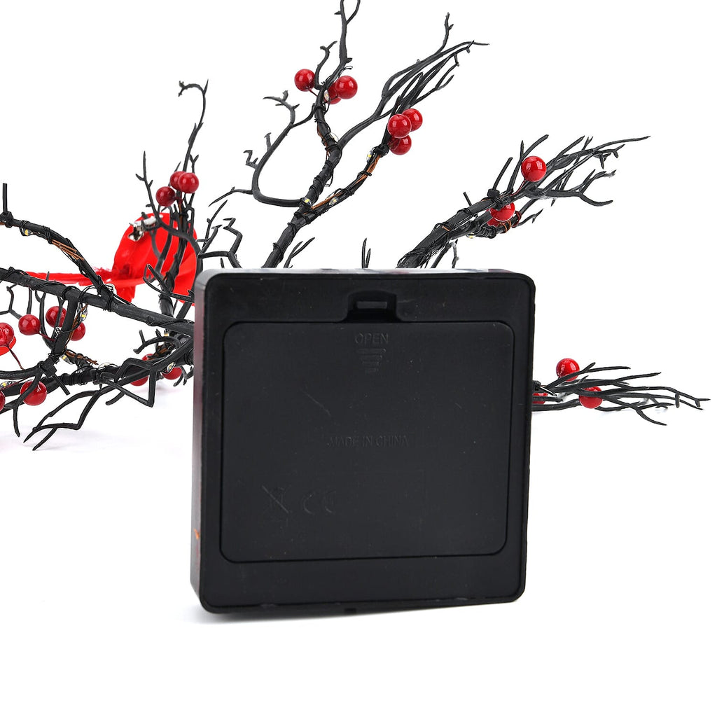 Tree Lamp with 60 Warm White LED Copper Wire Lights (53 cm) - Red